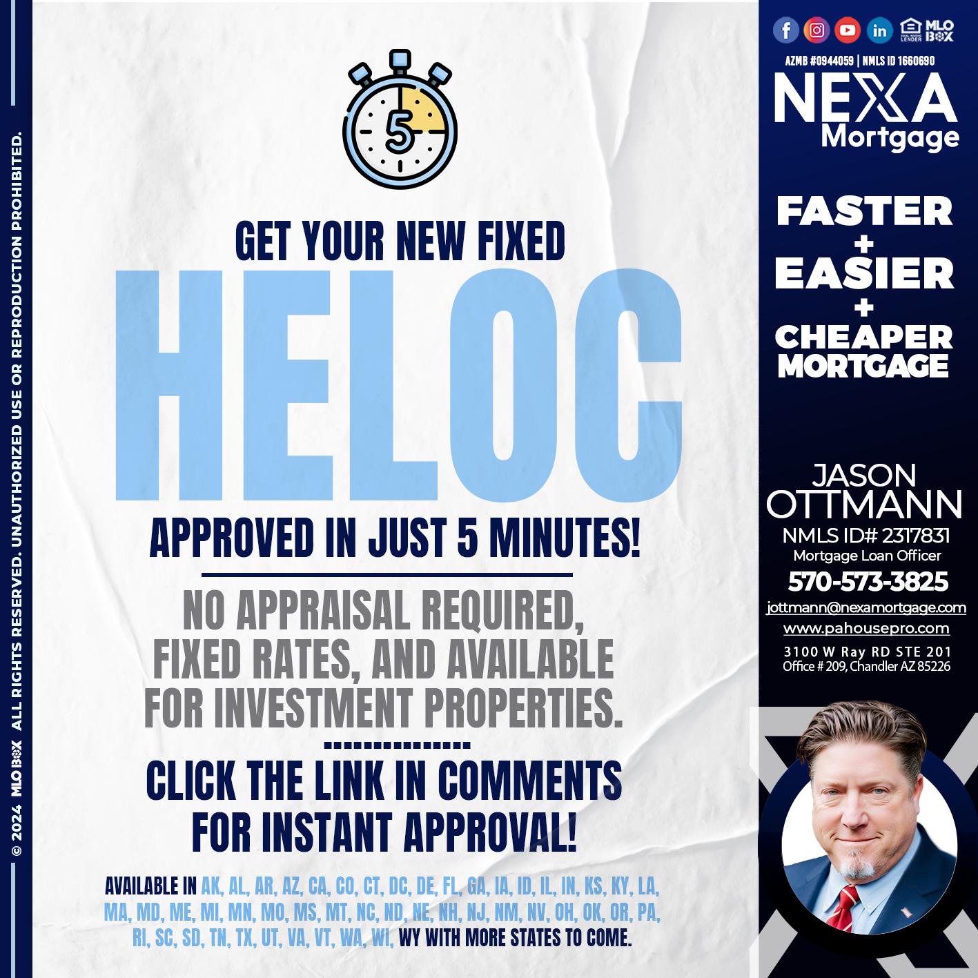 HELOC 5 MINUTES - Jason Ottmann -Mortgage Loan Officer