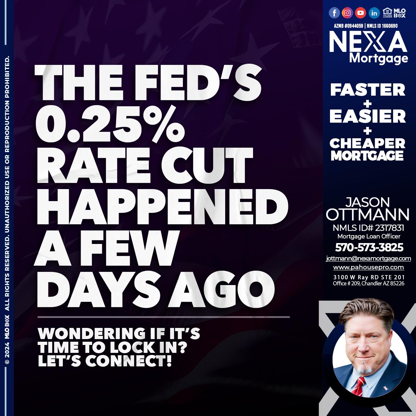 the fed cut 2.5 - Jason Ottmann -Mortgage Loan Officer