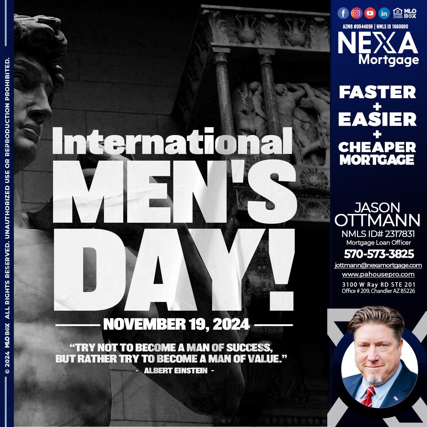 INTERNATIONAL MENS DAY - Jason Ottmann -Mortgage Loan Officer